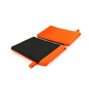 Marflo – outils d'entretien de voiture, gant d'argile magique, mitaine Orange en microfibre, nettoyeur de détails automobiles, laveuse avec emballage de vente au détail