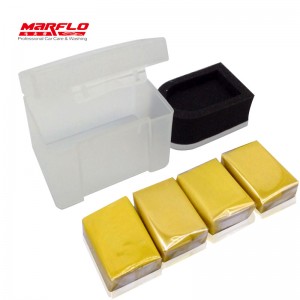 4pcs Magic clay bars With Sponge Applicator in pp box for Car Wash