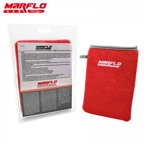 สีแดงรถทำความสะอาด Clay Mitt Pad ไมโครไฟเบอร์ Clay Bar สำหรับล้างรถ Auto Detailing Clay Bar