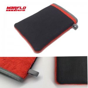 Red Car Cleaning Clay Mitt Pad Microfiber Clay Bar Gloves