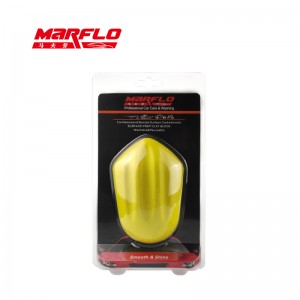 Aplicador amarillo con almohadilla de arcilla lana fina para accesorios de cuidado del coche de grado medio pesado