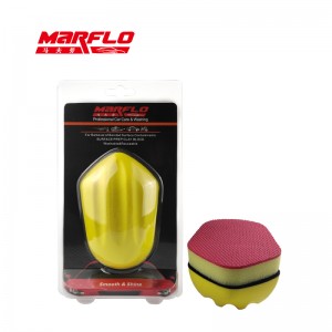 Yellow Applicator With Clay Pad Fine Medium Heavy Grade Car Care Block Accessory Wool