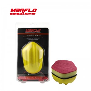 Aplicador amarillo con almohadilla de arcilla lana fina para accesorios de cuidado del coche de grado medio pesado