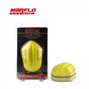 Aplicador amarillo con almohadilla de arcilla lana fina para accesorios de cuidado del coche de grado medio pesado