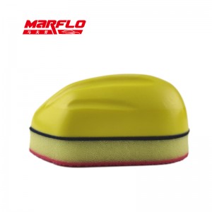Applicateur jaune avec tampon d'argile, bloc d'entretien de voiture de qualité fine, moyenne et lourde, accessoire en laine
