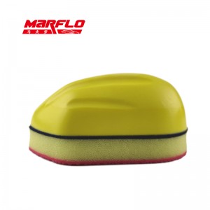 Aplicador amarillo con almohadilla de arcilla lana fina para accesorios de cuidado del coche de grado medio pesado