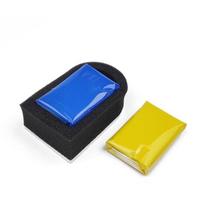 Brilliatech Marflo Magic Clay Bar 2 piezas con aplicador de esponja azul amarillo limpieza automática detalle barro
