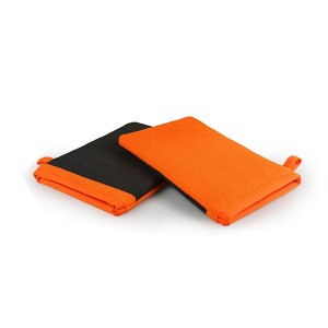 Marflo – outils d'entretien de voiture, gant d'argile magique, mitaine Orange en microfibre, nettoyeur de détails automobiles, laveuse avec emballage de vente au détail